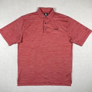 Footjoy Polo Shirt Mens Large Red Sea Scape Golf‎ Links Vacation Travel Workwear